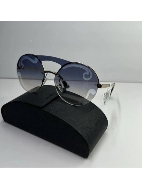 New Authentic Prada Gray and Gold Geometric Sunglasses main image 7